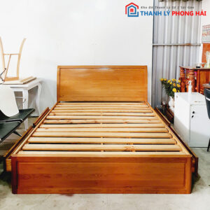 Giường Gỗ Sồi 1m6 Cao Cấp Cũ 4 Hộc Tủ 3