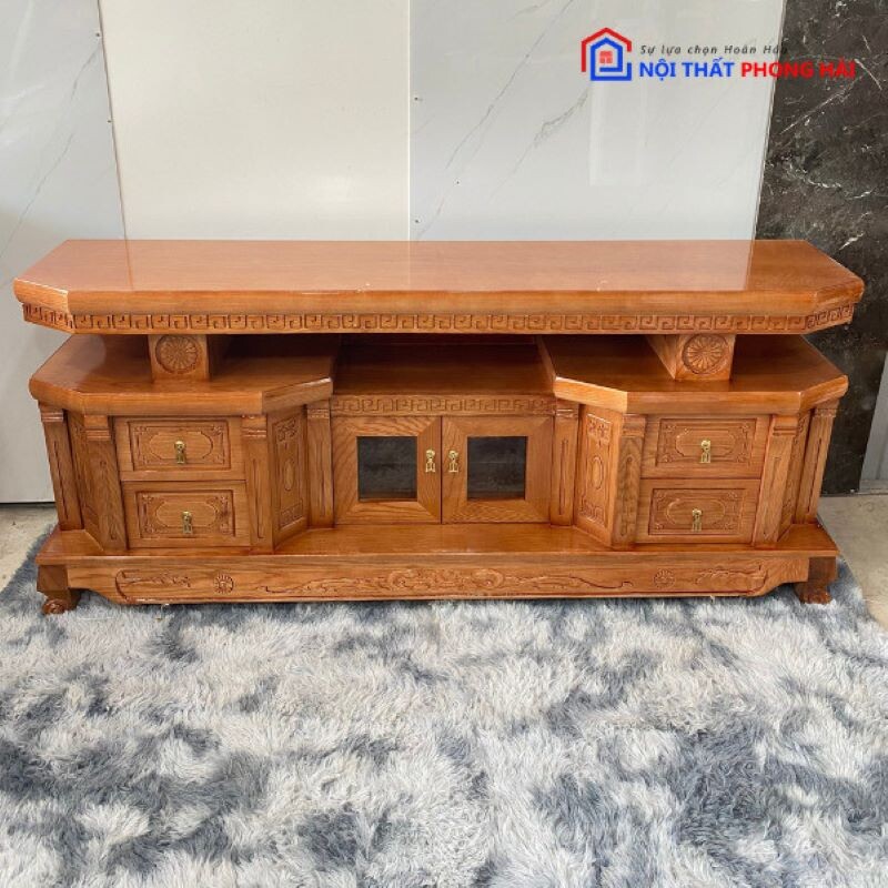 thanh-ly-ke-ti-vi-go-ton-kho-04-1 Thanh Lý Kệ Tivi Gỗ Sồi 2m Cao Cấp Hiện Đại Mới 99%  