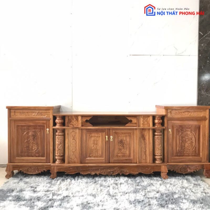 thanh-ly-ke-ti-vi-go-ton-kho-05 Thanh Lý Kệ Tivi Gỗ Hương Xám 1m Tồn Kho Mới 99%  