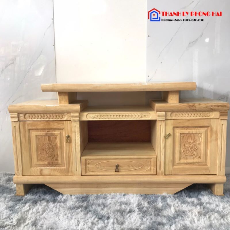 thanh-ly-ke-ti-vi-go-ton-kho-07 Thanh Lý Kệ Tivi Gỗ Sồi 2m Cao Cấp Hiện Đại Mới 99%  