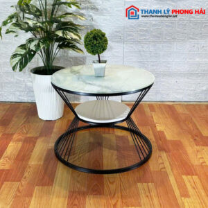 Bàn Trà Sofa Mặt Tròn 2 Tầng Mới 99% (6 tùy chọn màu) 11