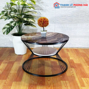 Bàn Trà Sofa Mặt Tròn 2 Tầng Mới 99% (6 tùy chọn màu) 10