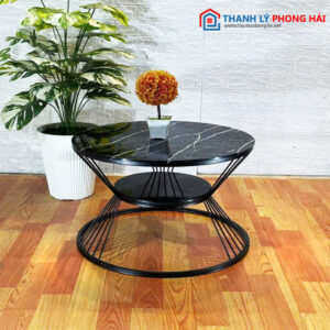Bàn Trà Sofa Mặt Tròn 2 Tầng Mới 99% (6 tùy chọn màu) 8