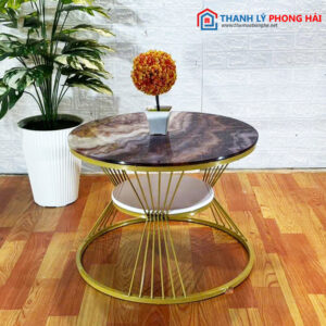 Bàn Sofa Mặt Tròn Vân Đá Mới 99% (nhiều màu) 8