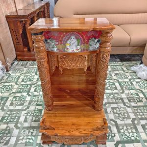 Bàn Thờ Ông Địa Cột Rồng Có Đèn Mới 99% 7