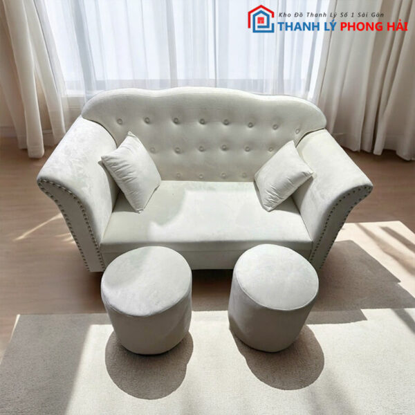 Thanh Lý Bộ Sofa Mini Tân Cổ Điển Mới 99% (2 màu) 4