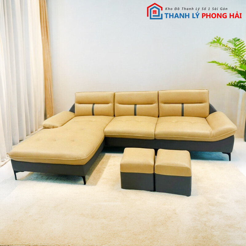 bo-sofa-phong-khach-thanh-ly-3 4 Mẫu Sofa Góc Bọc Da Size Lớn Mới 99%  