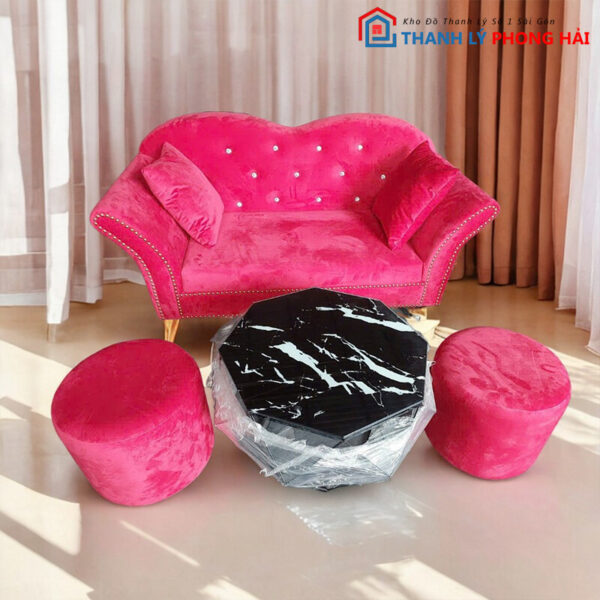 Thanh Lý Bộ Sofa Mini Tân Cổ Điển Mới 99% (2 màu) 3