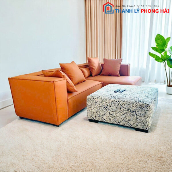 Thanh Lý Sofa Góc Bọc Da Màu Đẹp Mới 99% 1