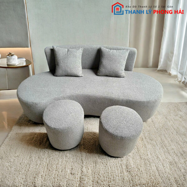 Sofa Cong Mặt Trăng Kiểu Tối Giản Mới 99% (2 màu) 3