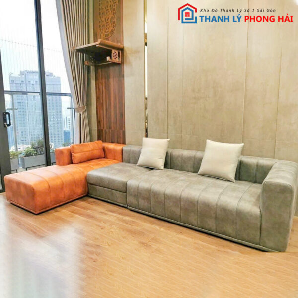 Thanh Lý Bộ Sofa Góc Bọc Da Hiện Đại Mới 99% 3