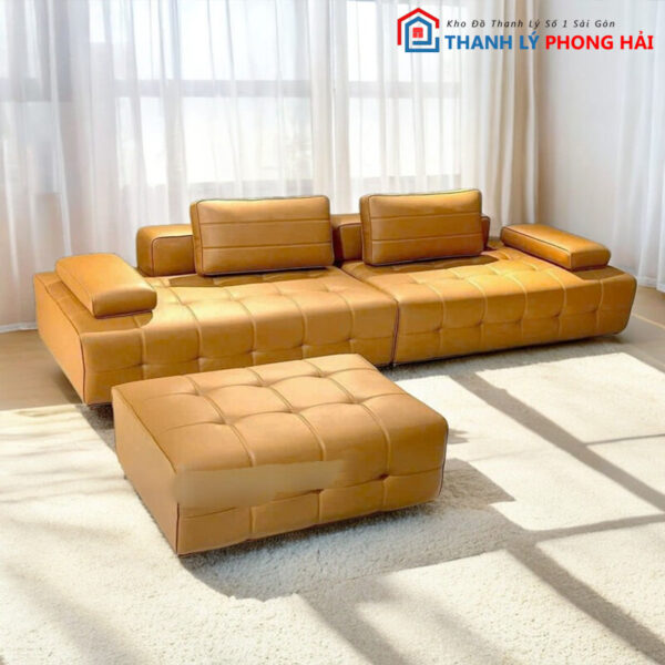 Thanh Lý Sofa Da Nâu Đẳng Cấp Mới 99% 3