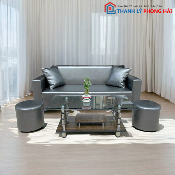 Sofa Bọc Da Trơn Sang Trọng Mới 99% (nhiều màu) 4