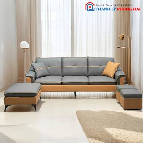 Bộ Sofa Băng 3 Kèm Đôn Sang Trọng Mới 99% 3