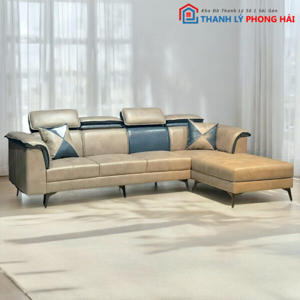 Thanh Lý Ghế Sofa Góc L Bọc Da Hiện Đại Mới 99% 3