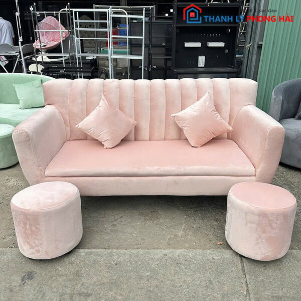 Thanh Lý Bộ Sofa Nhung Xám Hiện Đại Mới 99% (2 màu) 1