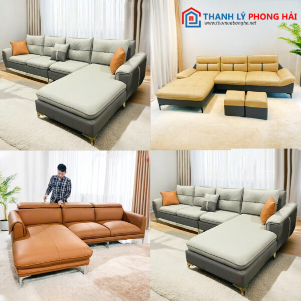 4 Mẫu Sofa Góc Bọc Da Size Lớn Mới 99% 3