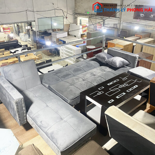 Bộ Sofa Bed Bọc Nhung Thanh Lý Giá Rẻ (2 màu) 3