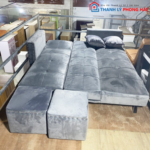 Bộ Sofa Bed Bọc Nhung Thanh Lý Giá Rẻ (2 màu) 4