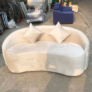 Thanh Lý Bộ Sofa Cong Bọc Nhung Xám Mới 99%