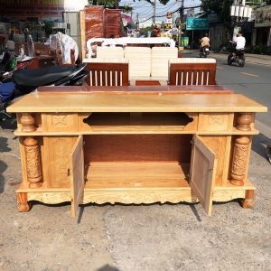 Thanh Lý Kệ Tivi Cột Nho Gỗ Sồi Cao Cấp Mới 99%