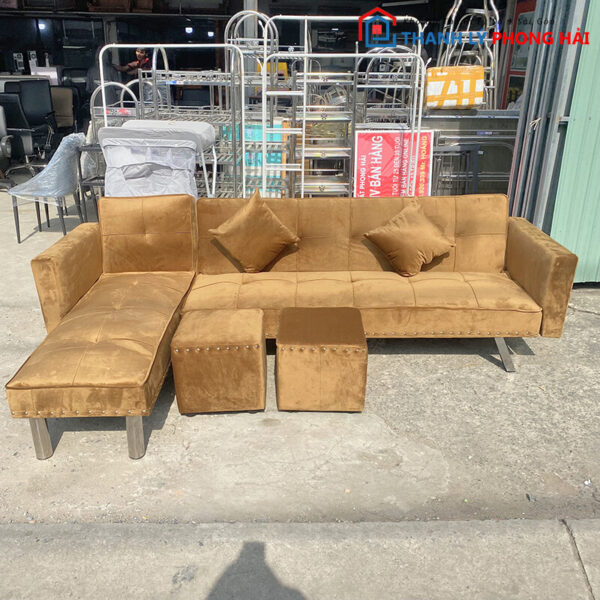 Bộ Sofa Bed Bọc Nhung Thanh Lý Giá Rẻ (2 màu) 1