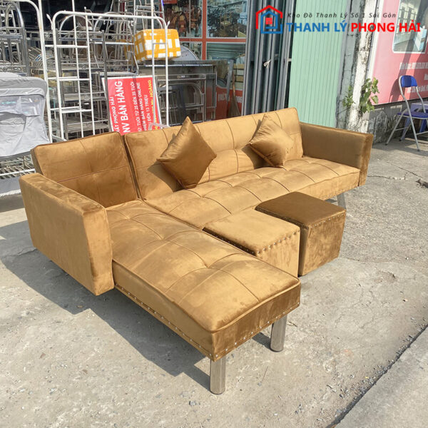 Bộ Sofa Bed Bọc Nhung Thanh Lý Giá Rẻ (2 màu) 2