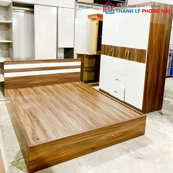 Combo Tủ Áo 1m4 Giường 1m6 Gỗ MDF Mới 99% 2