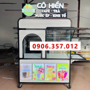 Xe bán cafe take away màu bạc hiện đại