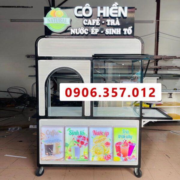 Xe bán cafe take away màu bạc hiện đại