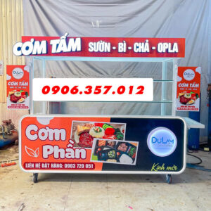 Xe bán cơm tấm sắt alu