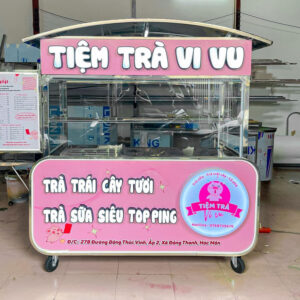 Xe bán trà sữa inox