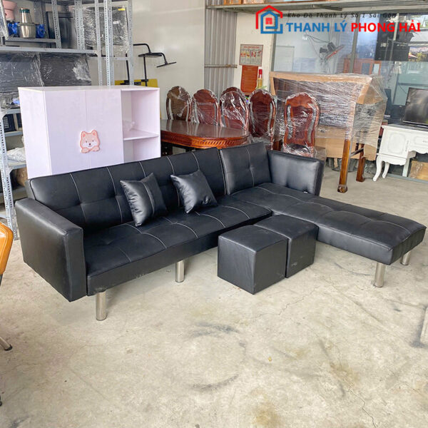 Sofa Bed Góc L 1m9 Bọc Da Hiện Đại Mới 99% 2