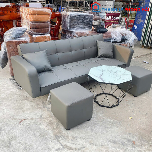 Bộ Sofa Bed Bọc Da Cao Cấp Mới 99% Giá Rẻ – (nhiều màu) 2