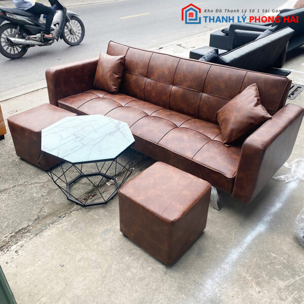 Bộ Sofa Bed Bọc Da Cao Cấp Mới 99% Giá Rẻ – (nhiều màu) 6