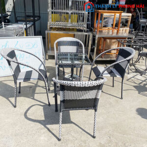 Bộ Bàn Ghế Cafe Nhựa Giả Mây Đẹp Như Mới 99% 6