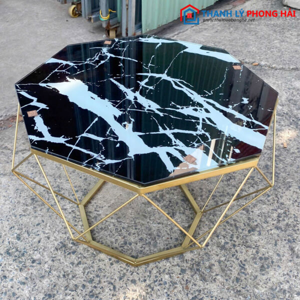 Bàn Sofa Kim Cương Đen Vân Đá Mới 99%