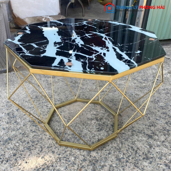 Bàn Sofa Kim Cương Đen Vân Đá Mới 99%