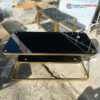 Bàn Sofa Kính Đen 2 Tầng Chân Sắt 1m Mới 99%