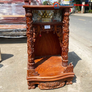 Bàn Thờ Ông Địa Gỗ Cẩm Lai Chạm Rồng Cũ 48cm