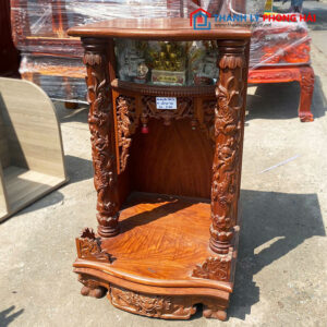 Bàn Thờ Ông Địa Gỗ Cẩm Lai Chạm Rồng Cũ 48cm