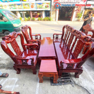 Bộ Salon Gỗ Tràm Đỉnh Đào Tay 10 Cũ