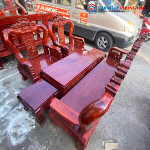 Thanh Lý Bộ Salon Gỗ Tràm Tay 10 Mới 99% Chạm Phúc Lộc Thọ 2 Bộ Salon Gỗ Tràm Tay 10 Cũ Chạm Phúc Lộc Thọ