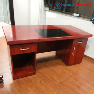 Thanh Lý Bàn Giám Đốc 1m6 Nâu Đỏ Mới 99%