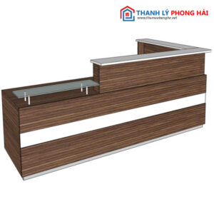 Thanh Lý Quầy Lễ Tân Chữ L Vân Gỗ Mới 99%