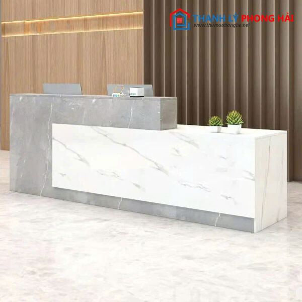 Thanh Lý Quầy Lễ Tân Sang Trọng Vân Đá Mới 99%