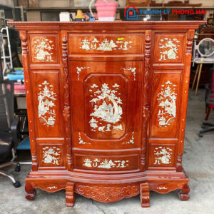 Tủ Thờ Gỗ Căm Xe Khảm Xà Cừ 1m4 Cũ