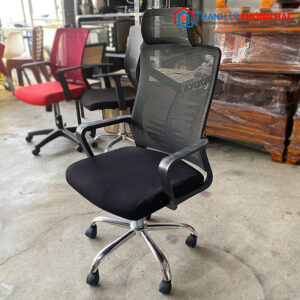 Ghế Xoay Lưng Lưới Có Tựa Đầu Chân Inox Cũ 2 Ghế Xoay Lưng Lưới Có Tựa Đầu Chân Inox Cũ