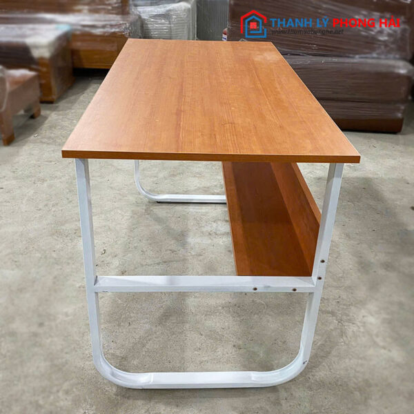 Thanh Lý Bàn Làm Việc Chân Sắt Uốn Kèm Kệ MDF 1m2 Mới 99%