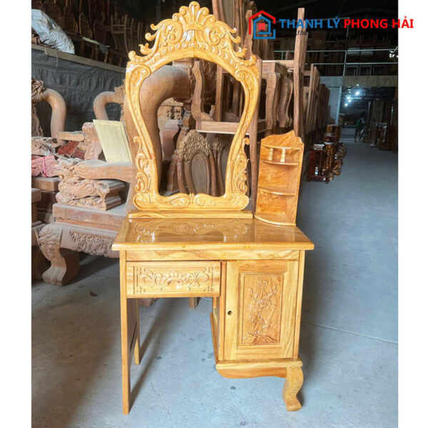 Thanh Lý Bàn Trang Điểm Gỗ Gõ Đỏ 80cm Mới 99%